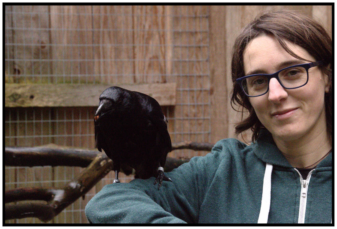 Claudia Wascher with Crow